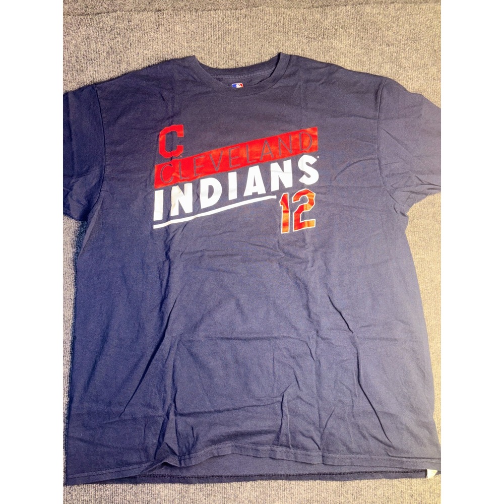 Cleveland Guardians Indians T-Shirt Baseball Mens XL Blue Francisco Lindor #12